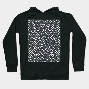 Dark Grey Dalmatian Print Mask Hoodie